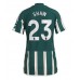 Tanie Strój piłkarski Manchester United Luke Shaw #23 Koszulka Wyjazdowej dla damskie 2023-24 Krótkie Rękawy